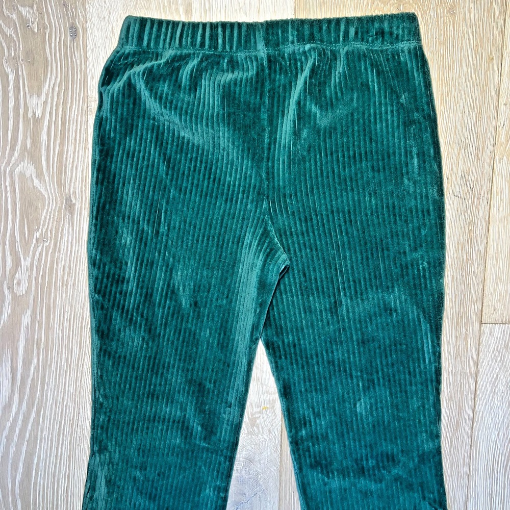 Wonder Nation - Sweatpants Kids Girls XL Green Thick Ribbed Pullon Wide Leg - Picture 4 of 10